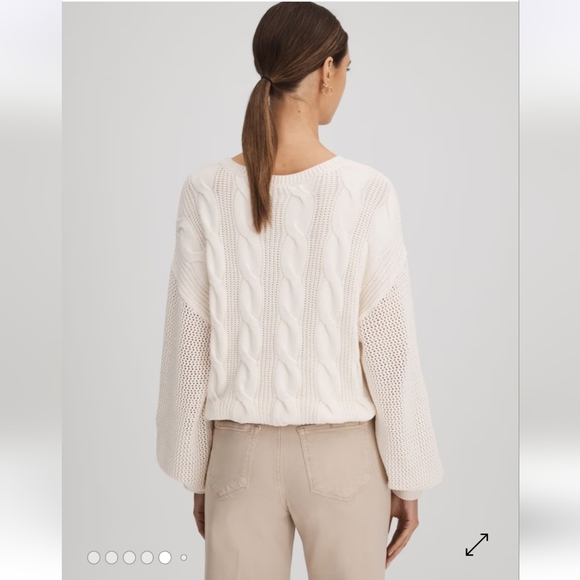 Paige Osanne Ivory Cotton Blend Knitted Jumper Sweater Women's Size Small - Picture 4 of 16